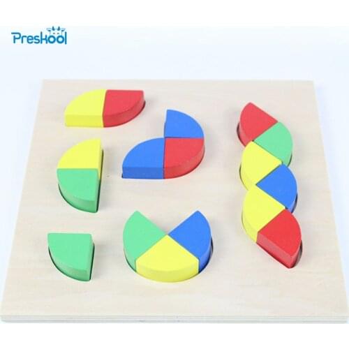 Montessori Wood Geometry Puzzle Board Shape Preschool Early Learning Kids Toys Brinquedos Juguetes