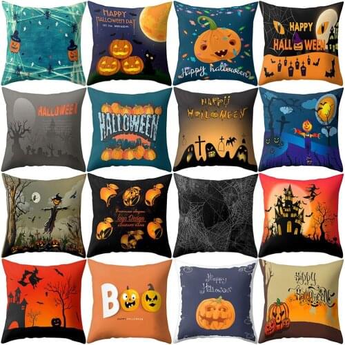 Halloween Decoration Pillow Case 45*45 Pumpkin Ghost Print Pillow Cases Pillowcases Decorative Pillows Body Pillow Cover