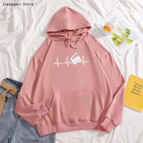 New 2020 Fashion Film Director women sportswear hoodies Cotton Heartbeat Clapperboard girls sweatshirts Camiseta pullover OT-822