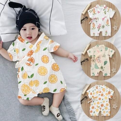 2020 Infant jumpsuit New summer Kid boys girls baby onesies short-sleeved kimono Cute Cartoon printed baby Sports clothing 0-18Y