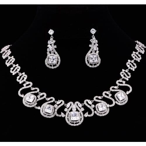 New Arrival Fairy Cubic Zirconia Dubai Jewelry Sets Wedding Necklace Earrings Sets for Women Bijoux Bijoux Mariage CZL-6100