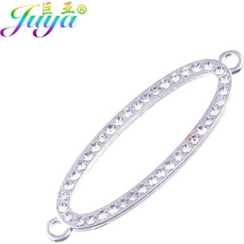 Juya Wholesale Simple Jewelry Findings Hand made Oval Shape Floating Charms Connector Accessories For DIY Jewelry Making