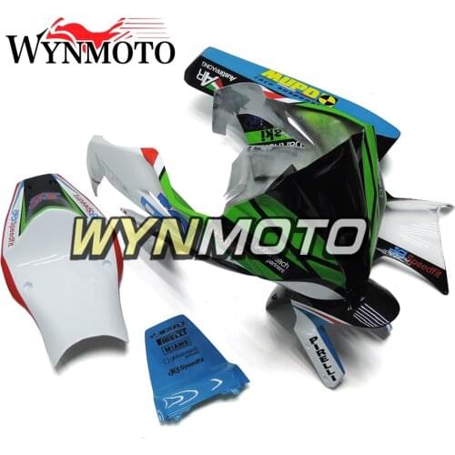Complete Injection White Blue Green Fiberglass Racing Motorcycle Fairings For ZX 10R Year 2011 - 2015 Cowlings