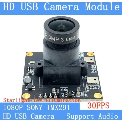 PU`Aimetis SONY IMX291 star level 30FPS Linux UVC 2MP USB camera module 3MP 3.6mm 1920*1080P Surveillance camera Support audio