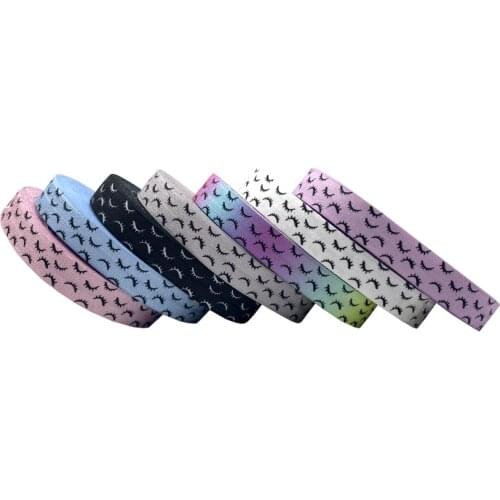 10Y 16mm Eyelashes Patterns Dot Printed Fold Over Elastic Bands DIY Crafts Strap Bracelet Accessories Party Decoration