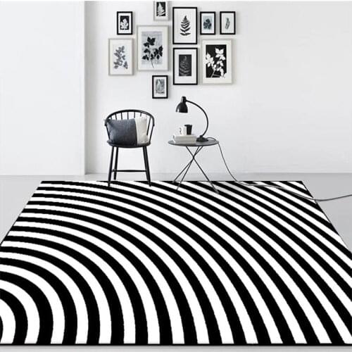 200*300cm modern fashion black and white simple personality asymmetrical geometric bedroom living room bedside carpet
