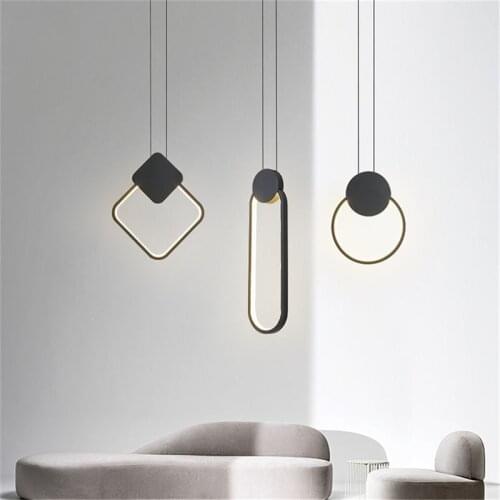 Contemporary Contracted Led Pendant Light Aluminum And Iron For Living Room Hotel Coffee Shop Nordic Corridor Luminaire