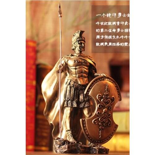 MEDIEVAL KNIGHT ARMOR MODEL A RETRO-ROMAN WARRIOR IN ARMOR MENS FIGURE SCULPTURE STATUE HIGH-GRADE DECORATION PRODUCTS