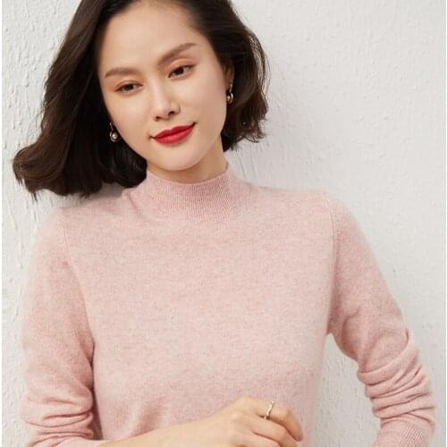 Super Warm Women Sweater 100% Cashmere Sweaters and Pullovers Autumn Winter Soft Sweater Half Turtleneck Female Basic Pullovers