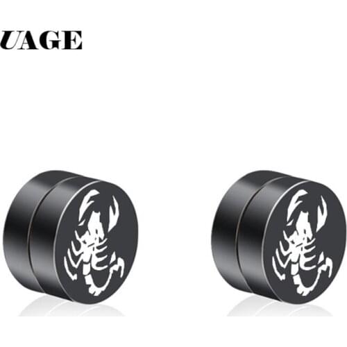 UAGE Scorpion Strong Magic Magnet Magnetic Health Ear Stud Non Piercing Painless Punk Earrings Mens Women Gift Punk Jewelry