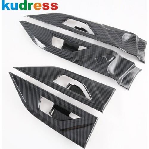 For Subaru Outback 2020 2021 2022 Carbon Fiber Style Inner Door Handle Bowl Cover Trim Car Interior Accessories 4pcs/set LHD