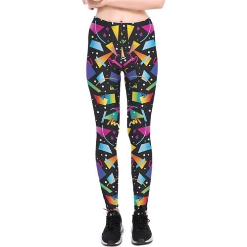 Leggings Fitness Womens Gradient Shape Color Legging Sexy Fashion Stretch Digital Print Pants Cool Trousers Wholesale