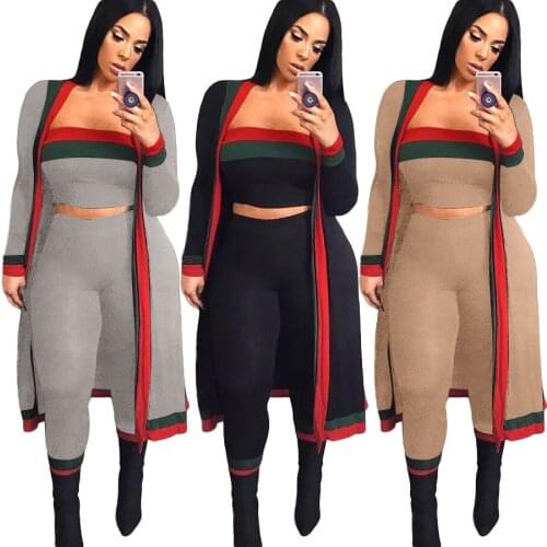 Plus Size Patchwork 3 Pieces Set Woman Trendy Autumn Clothing for Women 2021 Casual Street Wear New Arrival Dropshipping