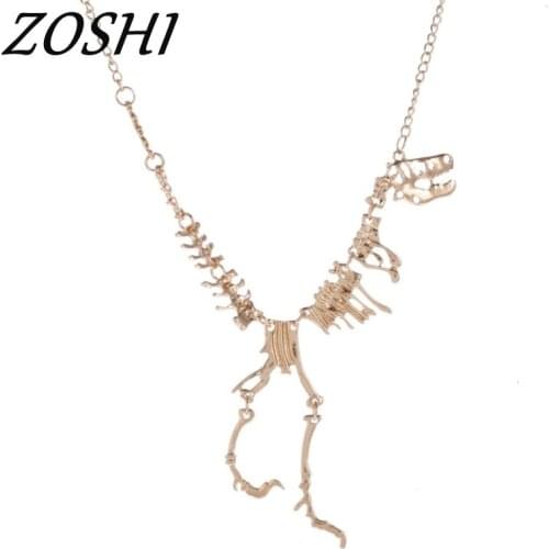 2020 Punk Dinosaur Bone Pendant Necklace Short Chain Women Necklace Chocker Collana Bijoux Collier Femme Joyas mujer ras du cou