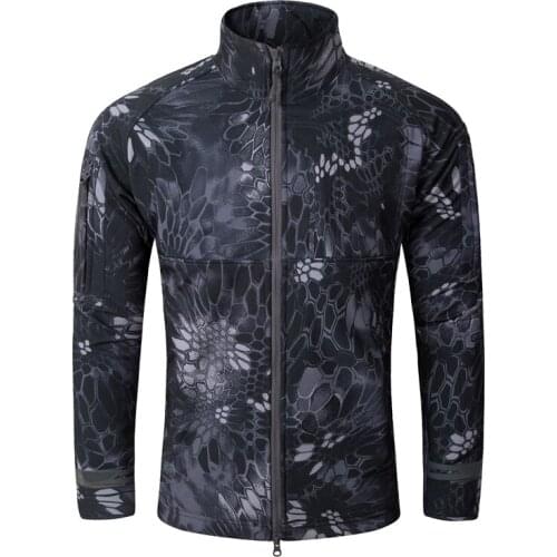 Winter mens Tactical Camouflage Coat Military Jacket Outdoors Hiking fishing Waterproof Thermal soft shell Fleece Windbreaker