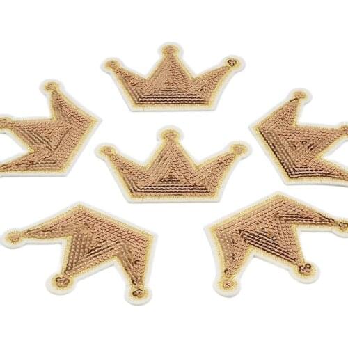 10pcs/lot Clothing Repair Patch DIY Handmade Crown Stickers Sequined Appliques for Bags Backpack Pants Jeans Handmade Patchwork