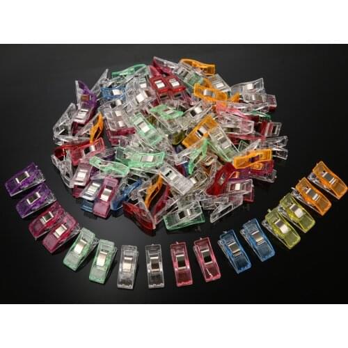 100Pcs Mixed Color Sewing Clips Multi-function Edge Clip Patchwork Fabric Quilting Knitting Craft Sewing Clamp Holder Quilter