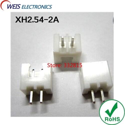 1000PCS XH2.54-2A XH-2A 2.54MM 2PIN 2P STRAIGHT legs male connector Terminal Blocks Good quality Free shipping