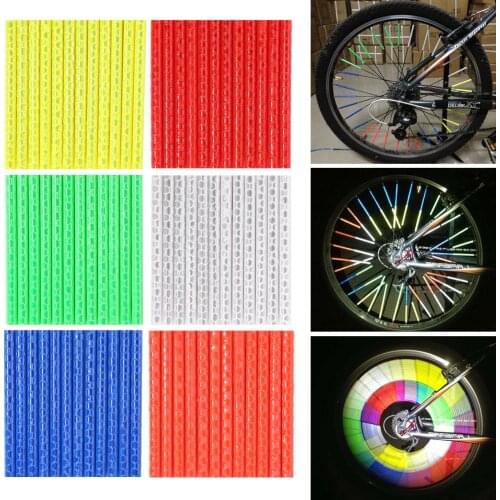 12Pcs Bicycle Lights Wheel Rim Spoke Clip Tube Safety Warning Light Cycling Bike Strip Reflective Reflector Bicycle Accessories