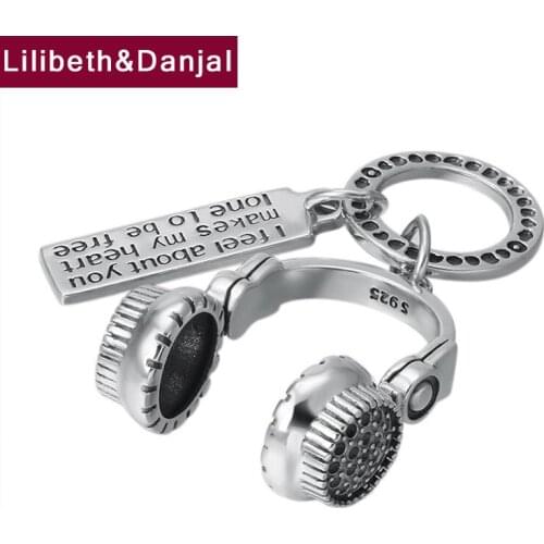 2019 Pendant 100% 925 Sterling silver Jewelry Men Women Creative Letter Card Headset Necklace Pendant Charm Jewelry making P97