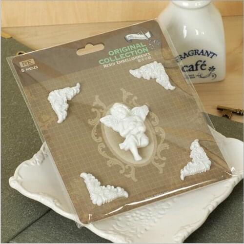 3cards/lot Mini Fake Plaster Relief Sculpture European style vintage resin carving Emboss decorative scrapbooking accessories