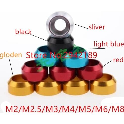 10pcs/lot m2 m2.5 m3 m4 m5 m6 m8 cap head aluminum cone washer Arm Dress-Up Washers
