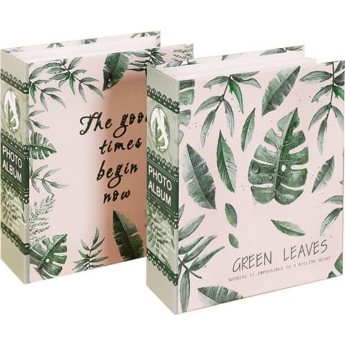6 inch 100 Pages Interleaf Type Photo Album Green Leaves Picture Storage Frame Box Family Memory Notebook Photographs Book