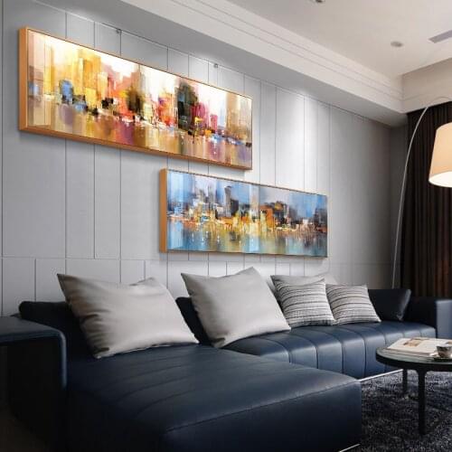 Abstract City Landscape Canvas Paintings on The Wall Posters and Print Wall Hanging Pictures for Living Room Bedroom Decor