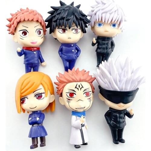 6Pcs/set Anime Figurine Jujutsu Kaisen Action Figure Toys 10cm Yuji Itadori Gojou Satoru Fushiguro Megumi PVC Model Doll Toy