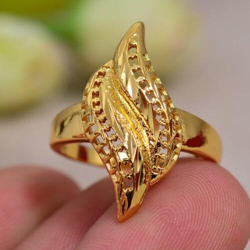 Annayoyo Ethiopian Gold Ring Women 24k Gold Color Jewelry Wedding Bridal African/Middle East Items
