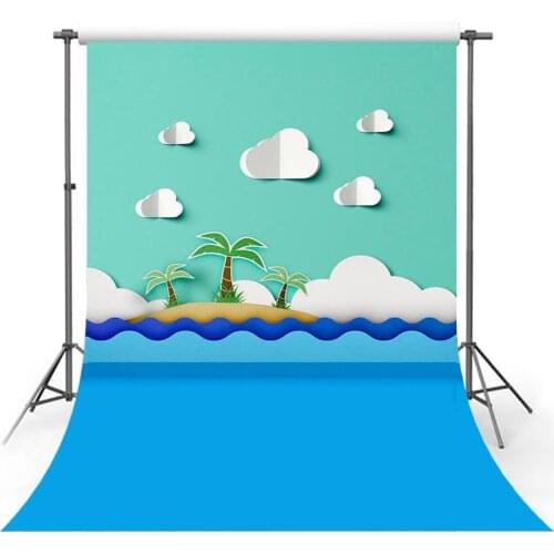Avezano Photography Backdrops Summer Sunshine Party Sea Beach Coconut Tree Clouds Backgrounds Photo Studio Photophone Photozone