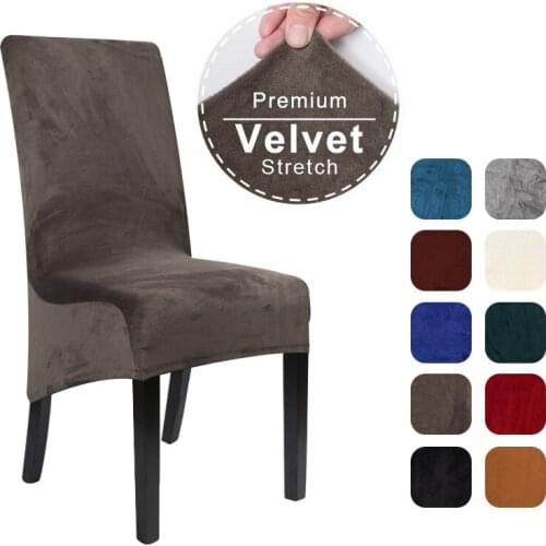 Velvet Extra Large Dining Chair Cover XL Size Slipcover for Chairs Long Back Kitchen Chair Covers Elastic Stretch