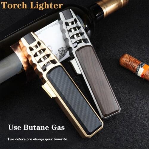 High Jet Butane Torch Lighter Gas Transparent Valve Body Design Adjustable Flame Outdoor Barbecue Ignition Tool