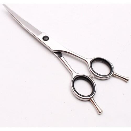 C1028 6" Japan Customized Logo Professional Human Hair Scissors or Pets Dogs Cats Hair Curved Cutting Scissors Salon Style Tools
