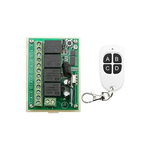 DC12V 4CH 10A RF Wireless Remote Control Switch System teleswitch transmitter & receiver relay Receiver Smart Home Switch