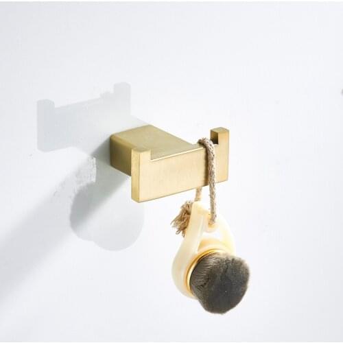 FRUNNSHY Clothes Robe Hooks Brass Double Hook Clothes Coat Hanger Towel Rack Rustproof Screwed Wall Mounted WB5003