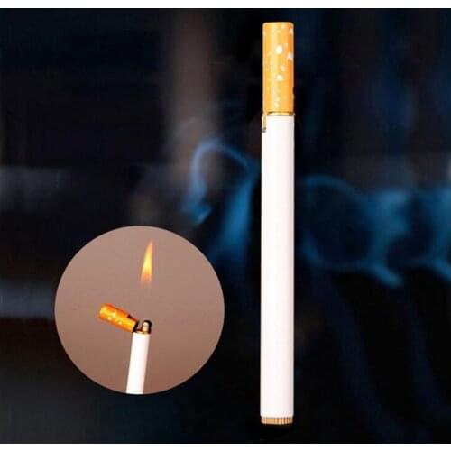 NEW Mini Cigarette Shape Butane Gas Lighter Portable Metal Inflatable Cigar Flint Lighters Smoking Accessories Gadgets For Men