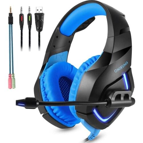 Gaming Headset with Mic for Games, PC, Laptop,Computer,Mobile.3.5mm Surround Stereo USB LED Gaming Headphones