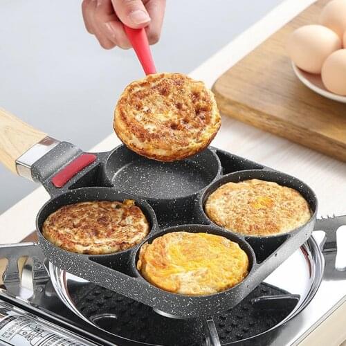 Creative Non-stick No Oil-smoke Four-hole Omelet Pan For Eggs Ham PanCake Maker Frying Pans Breakfast Grill Pan Cooking Pot Tool