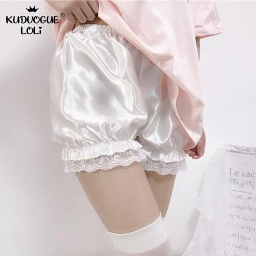 Summer Safety Short Pants Lolita JK Girl Ruffles Legging Cute Lace Embroidery Pumpkin Shaped Lantern Shorts Autumn Summer Women