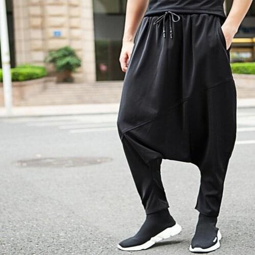 27-44 Hot 2020 Men Spring Non-mainstream Hairstylist Large Crotch Pant Trendy Loose Harem Pants Nightclub Foot Pants Costumes