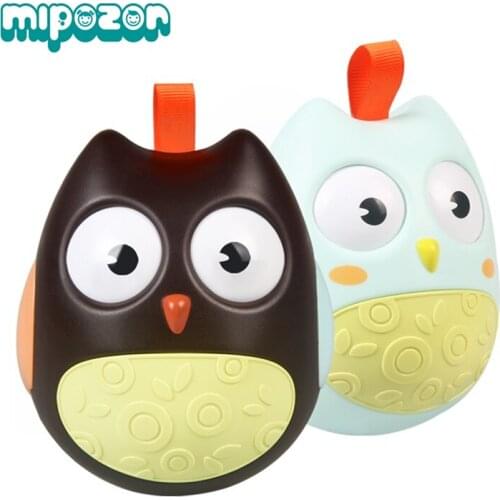 Mipozor Cute Cartoon Baby Toys Nodding Moving Eyes Owl Doll Baby Rattles Gifts Para Bebe Roly Poly Tumbler Toy With Bell Toys