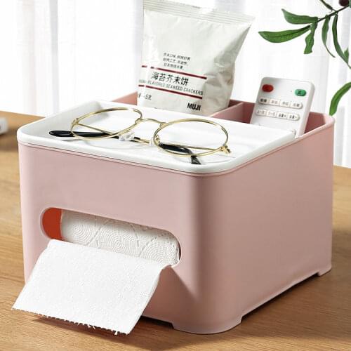Multifunctional Creative Tissue Box Desktop Storage Box Room Dining Room Coffee Table Nordic Simple Cute Remote Control Storage