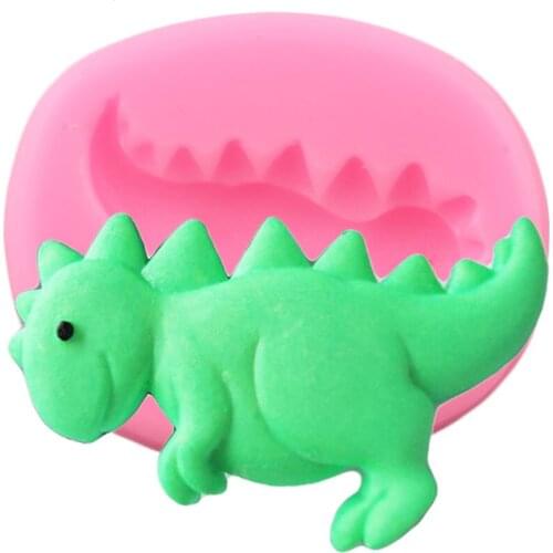 Cartoon Dinosaur Silicone Molds Fondant Cake Decorating Tools DIY Party Chocolate Cupcake Topper Mould Candy Polymer Clay Moulds