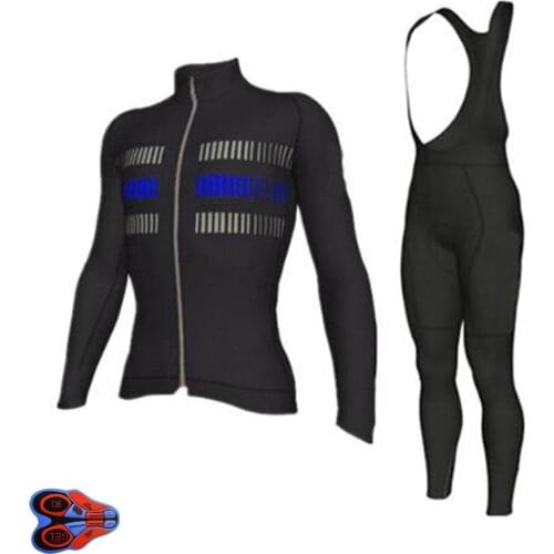 2019 Mens Team BLACK CUSTOM Cycling Jersey Pants Set Autumn Ropa Ciclismo 9D Gel Pad Cycling Wear Bicycle Clothing Suit