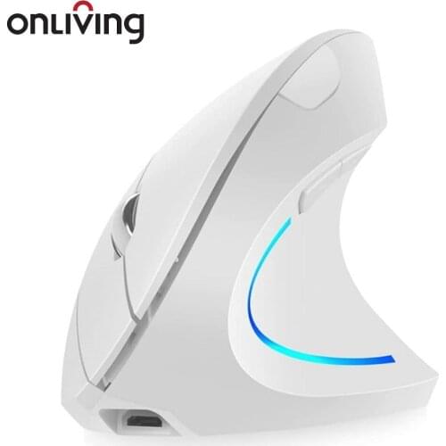 ONLIVING Ergonomic Wireless Mouse 2.4G USB Rechargeable Vertical Mouse Adjustable DPI 800 1200 1600 2400 For Home Office PC