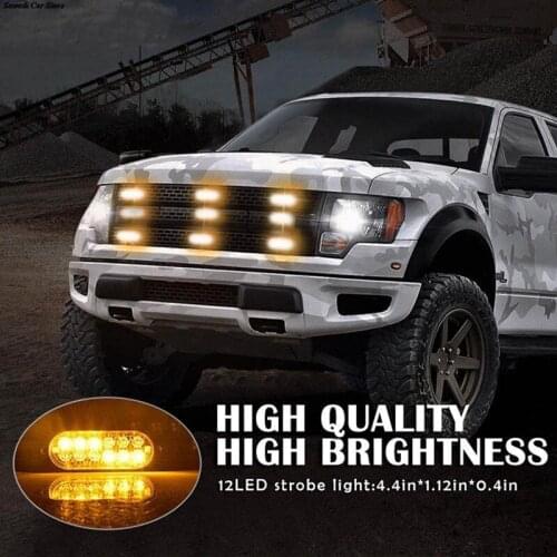 General Truck/Truck 12-24v Body Side Warning Light 12LED Ultra-thin Strobe Light Strobe Light 36W Yellow Light Transformation