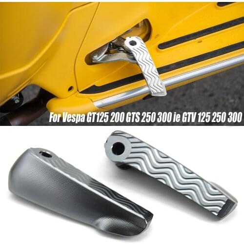 Motorcycle Rear Passenger Foot Pegs Mount Black Pedal Extended Footpegs For Vespa GT GTS GTV 125 200 250 300 300ie