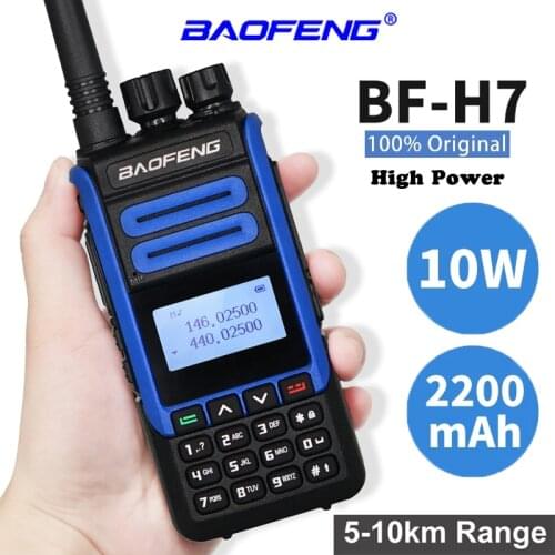 New Baofeng BF-H7 Walkie Talkie 10W Portable CB Radio Station FM Remotely Transceiver 2200mAh Dual Band Two Way Radio LCD Screen