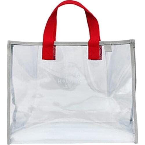 Transparent Jelly Beach Bag Ladies Handbag Large Capacity Shoulder Bag Swimsuit Collection Bag Portable Waterproof Handbag